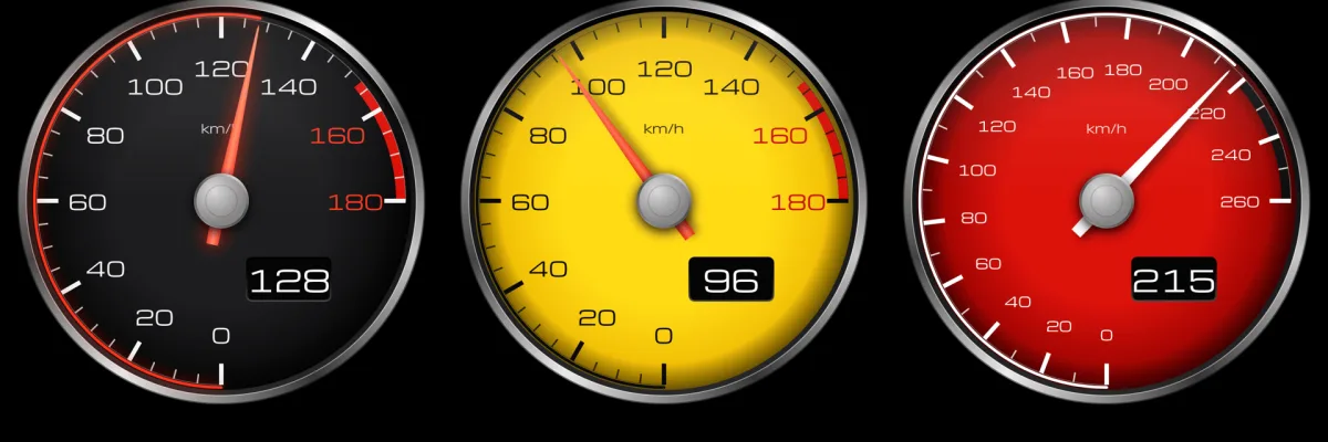 Three dials, black / yellow / red (1920×640 PNG)